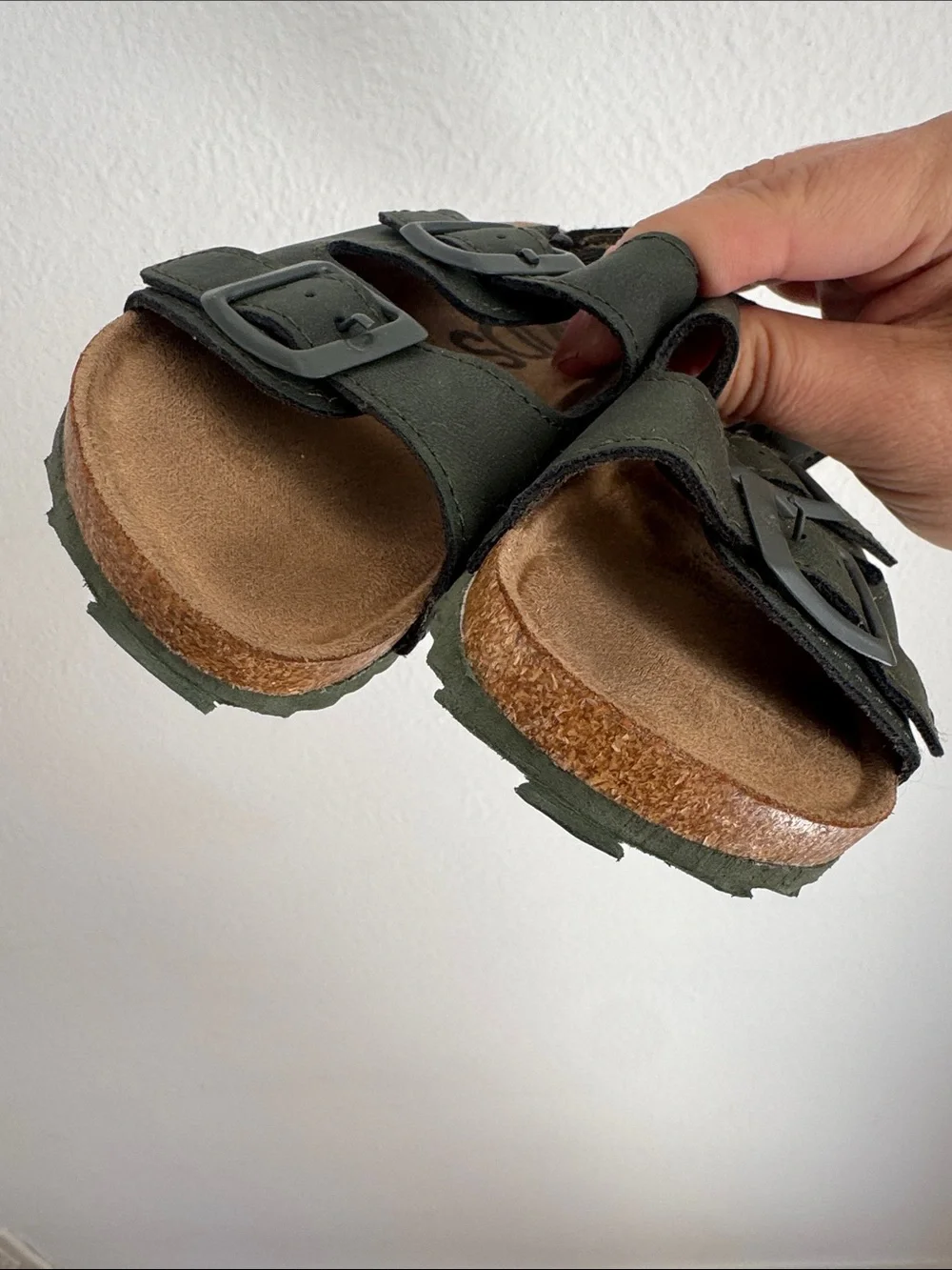 Cotton On Kids Adjustable Birkenstock like Buckle Sandals - Dark Green